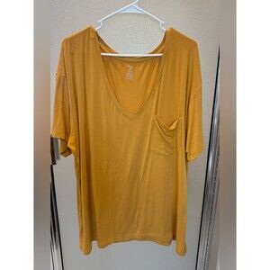 Kyte Living Marigold Bamboo women’s  V-Neck Pocket Tee XXL